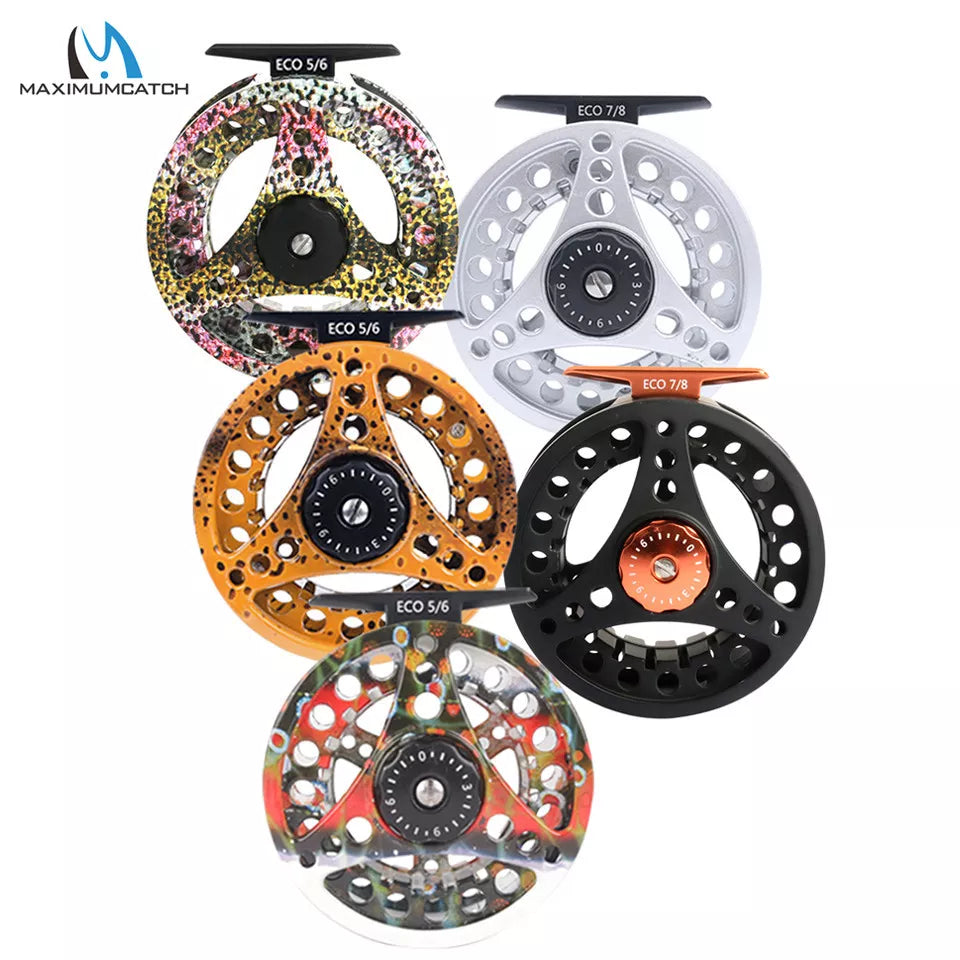 Maximumcatch ECO Fly Fishing Reel: 2/3/4/5/6/7/8WT, Large Arbor, Aluminum