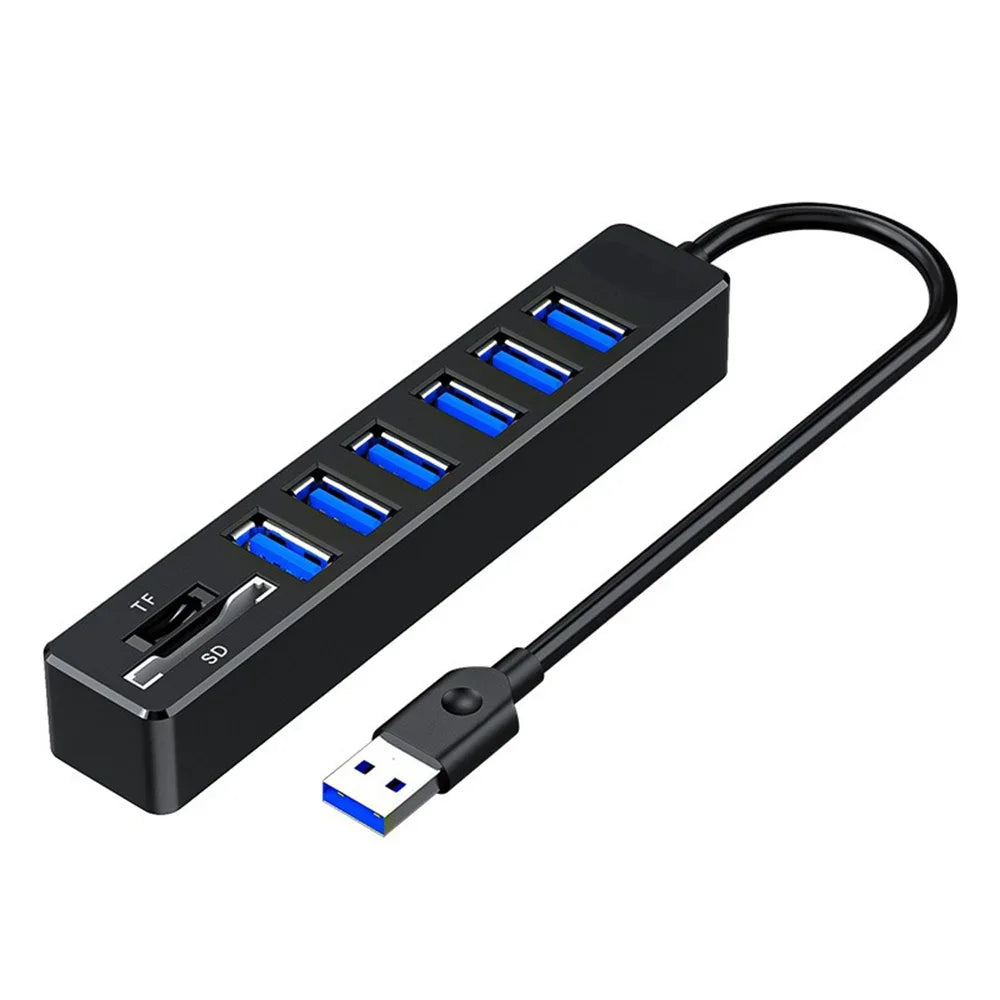 Support hub USB haute vitesse avec lecteur de carte