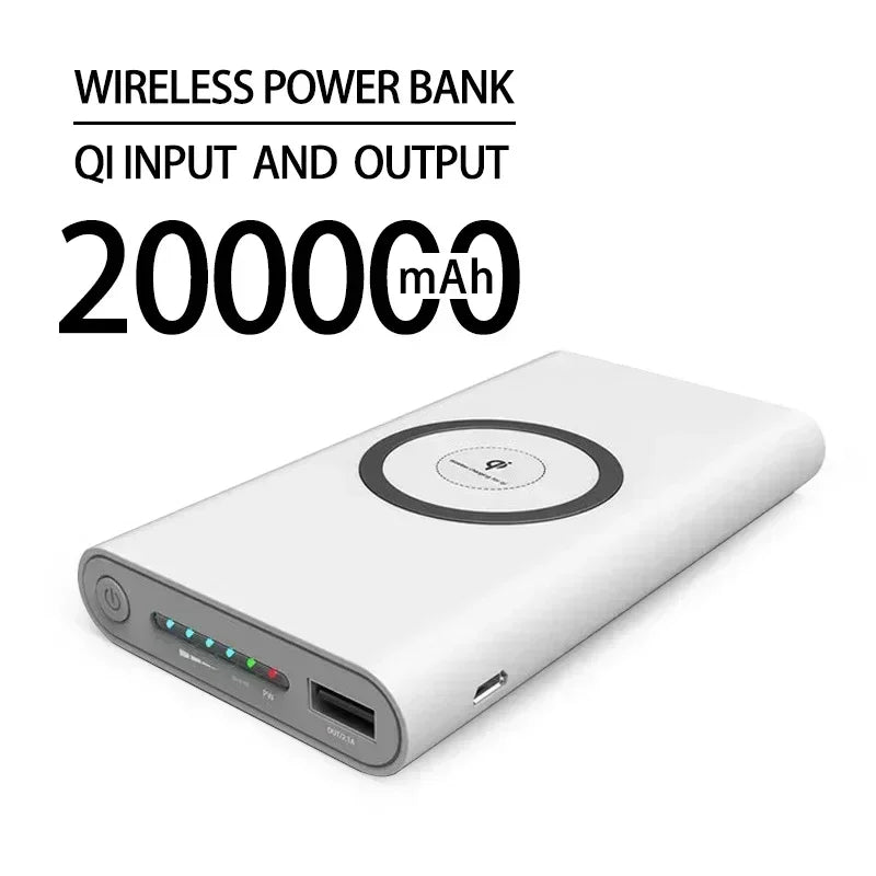 Power Bank inalámbrico de 200.000 mAh: carga rápida bidireccional para teléfonos móviles