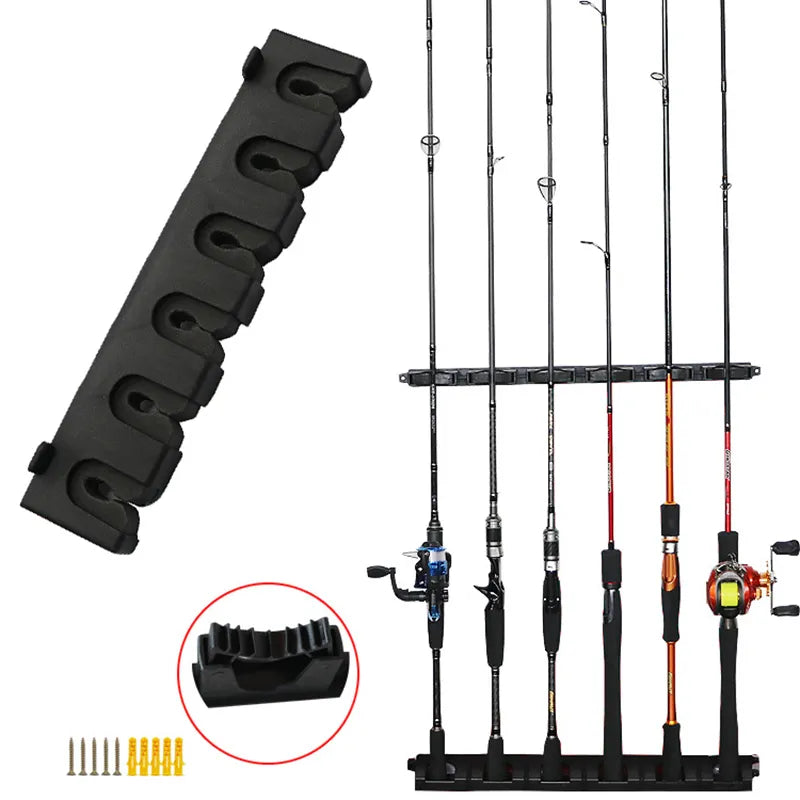 1 soporte vertical de plástico para caña de pescar.